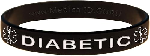 Miniatura 3 de Pulsera de identificación diabética - Negro - 7 pulgadas - Juventud