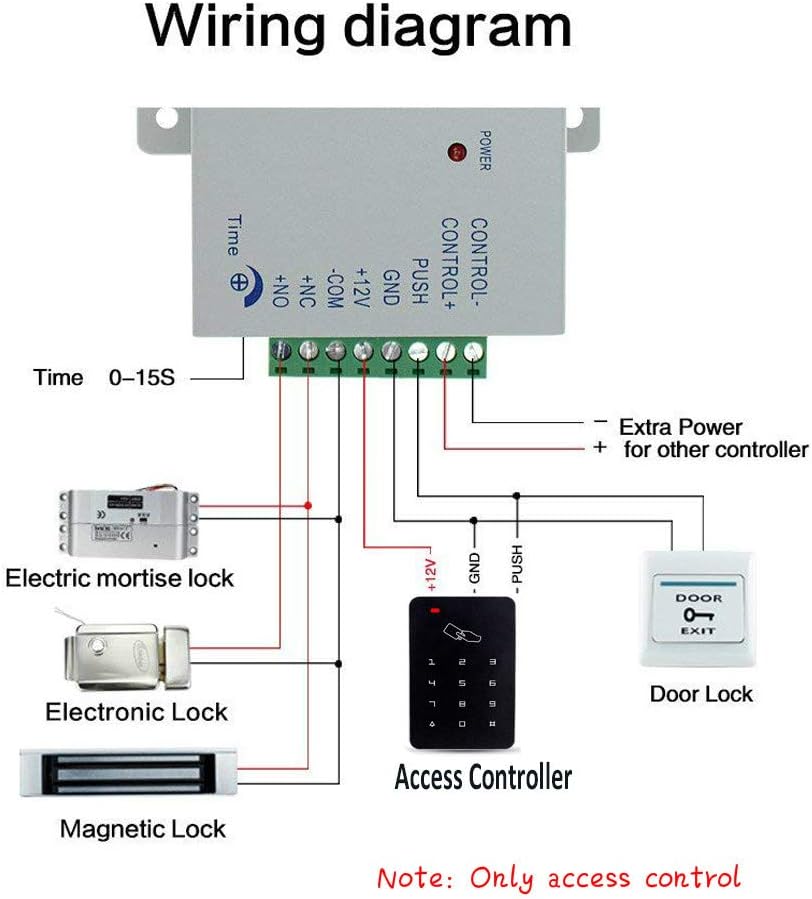 Detailed wiring diagram for the YAVIS Access Control Keypad