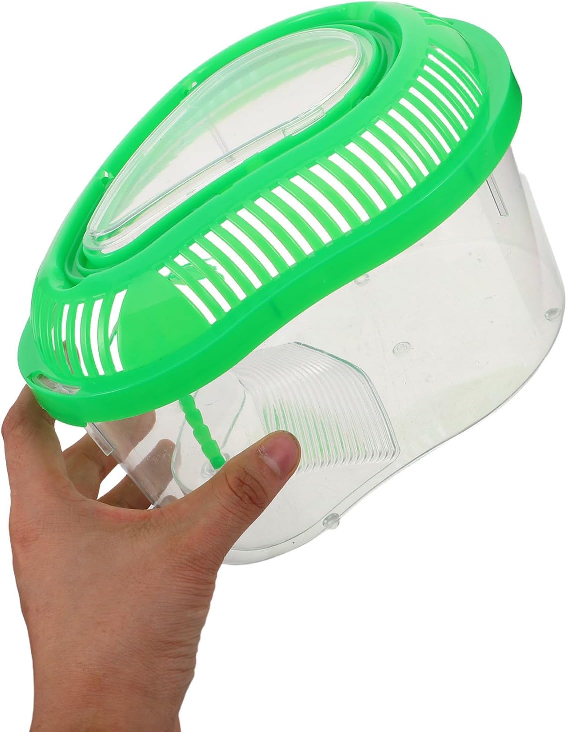 Portable Plastic Reptile Transport Container with Ventilation Holes and Secure Lid Design for Travel and Outdoor Use, Suitable for Turtles and Other Small Pets