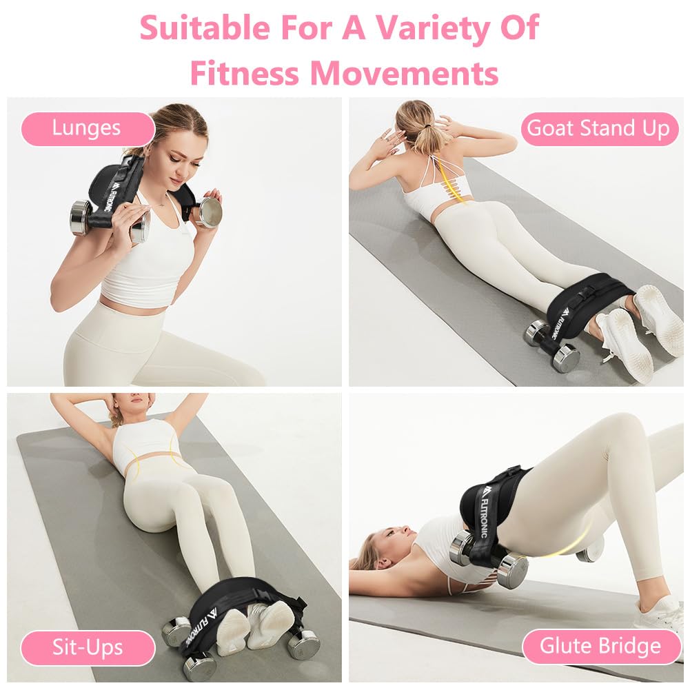 flintronic Cintura per Esercizi di Spinta dell'anca, Cintura per Spinta dell'anca Regolabile con Imbottitura Extra, per Manubri, Kettlebell, Fitness, Palestra, Sollevamento Pesi, Bodybuilding