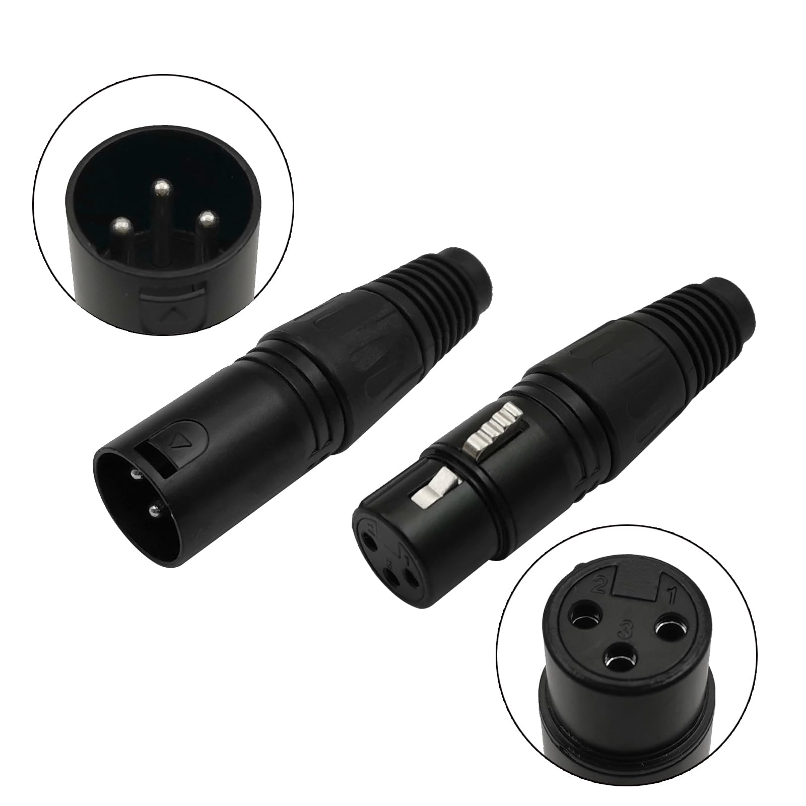 MFBJXC 3-Pin XLR Cable Connector 10 Pairs Male & Female Plug Cable Connector Microphone Audio Socket