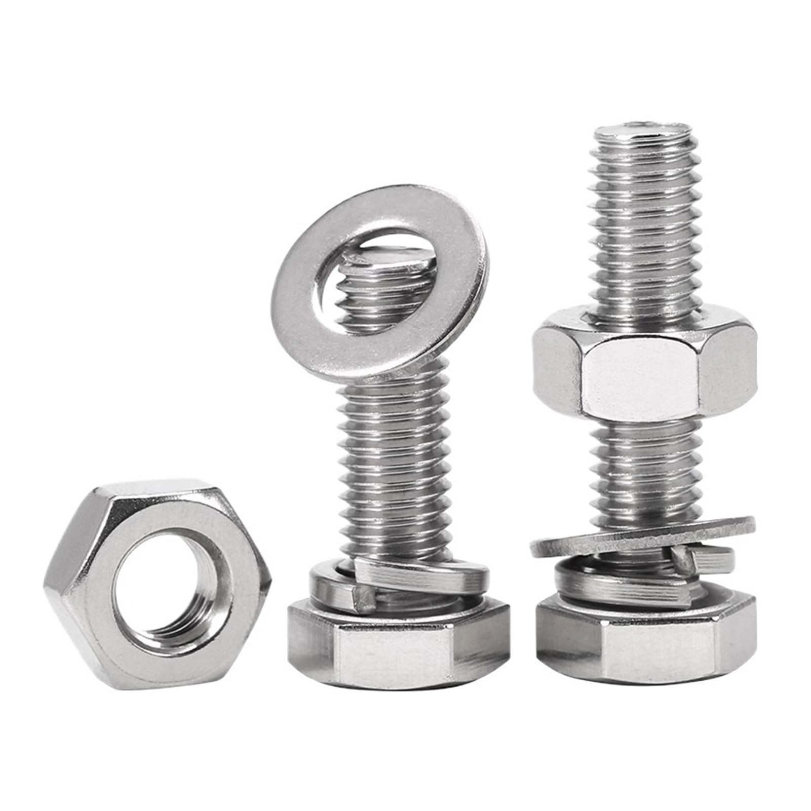 Kit Surtido De Pernos Y Tuercas M6, M8, M10, Arandela De Tuerca De Acero Inoxidable 304, Cabeza Hexagonal, Juego De Caja Espaciadora De Bloqueo De Resorte Plano(M6(80PCS))