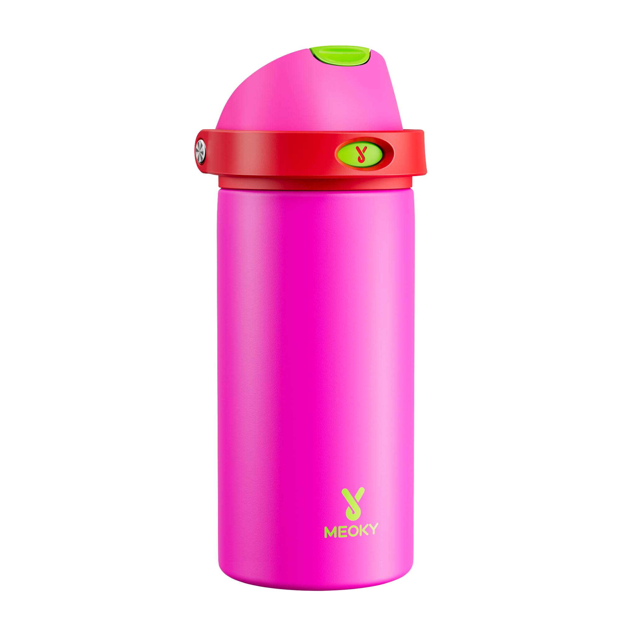 18 oz Insulated Water Bottle for Kids: Meoky Stainless Steel Water Bottle with 2-in-1 Straw and Spout Lid - Leak Proof, Cold for 24 Hours, BPA-Free for Girls School Backpacks, All the Berries