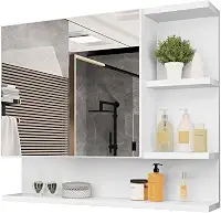 Armario Espelheira Para Banheiro 1 Porta Cleópatra (Branco/Flexcollor)