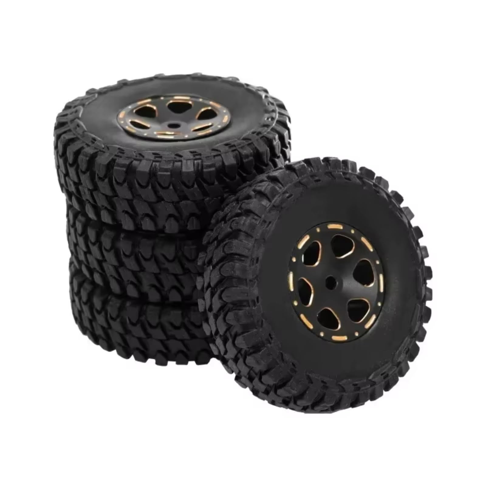 RC Coche Goma Ruedas Compatible con Axial para SCX24 AX24 para TRX4M para FCX24 1/24 1/18 Piezas De Coche Trepador De Control Remoto Juego De Neumáticos De Rueda Beadlock De 1,0"