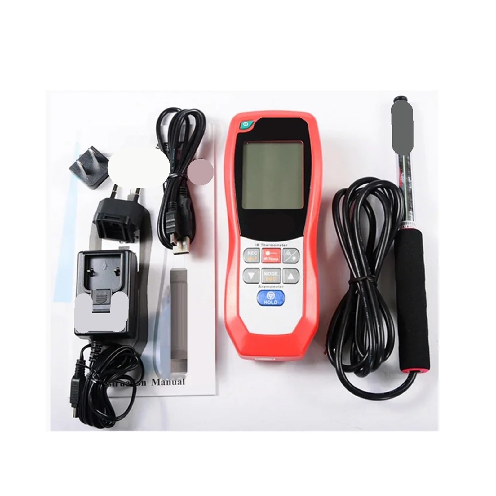 Anemometro, Anemómetro de hilo caliente y termoanemómetro infrarrojo for sistemas de ventilación ST-733