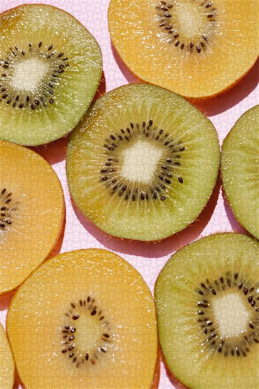 Rebanadas de fruta de kiwi - Rompecabezas de madera de 2000 piezas - Rompecabezas de aprendizaje para niños y niñas