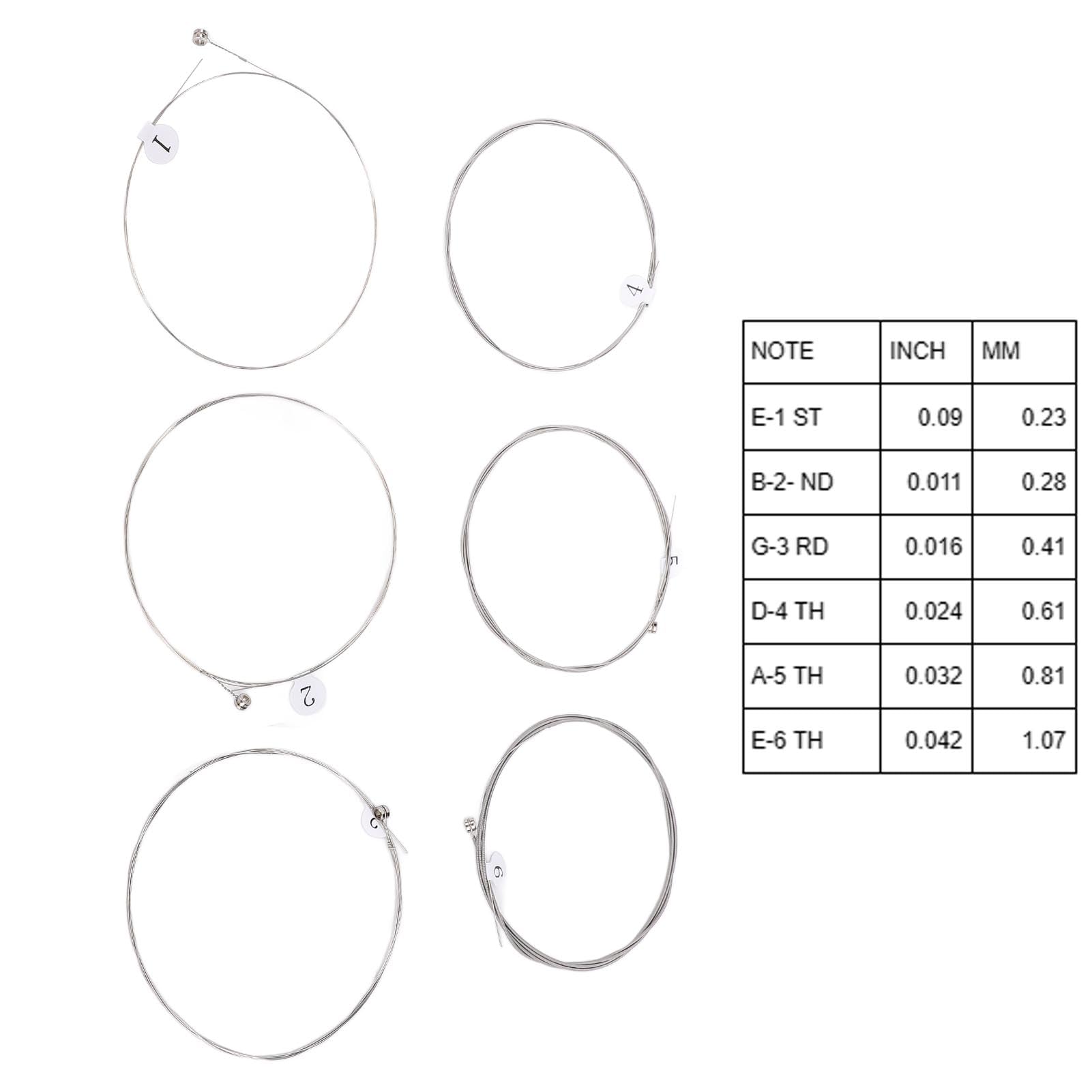 Electric Guitar Strings High Carbon Alloy Ni Steel Windings Excellent Sound Quality Glossy Feel Stable Fixation Gold Metal Bead Design Durability Long Lasting