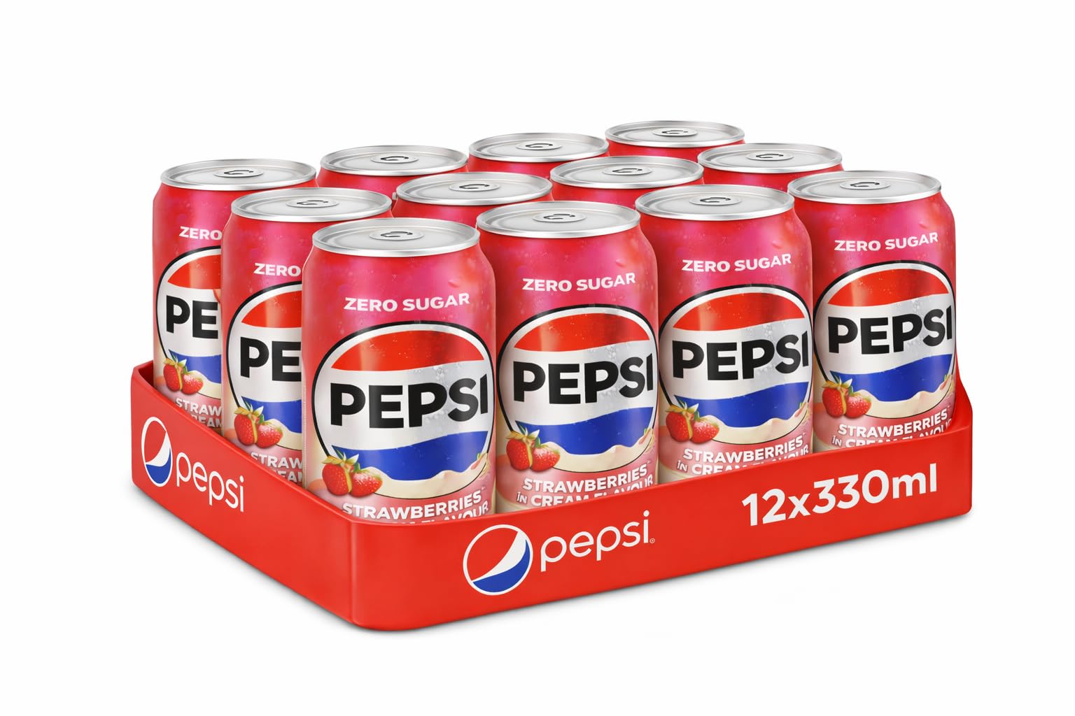 Pepsi Zero Sugar Strawberries ’N’ Cream Flavour Soft Drink By COUGAR | (Pack Of 12) - 330ml Can | Zero Calories, Refreshing Fruity Creamy Taste | Carbonated Beverage | Chilled Summer Drink - (IMPORTED-UK)-picture-15