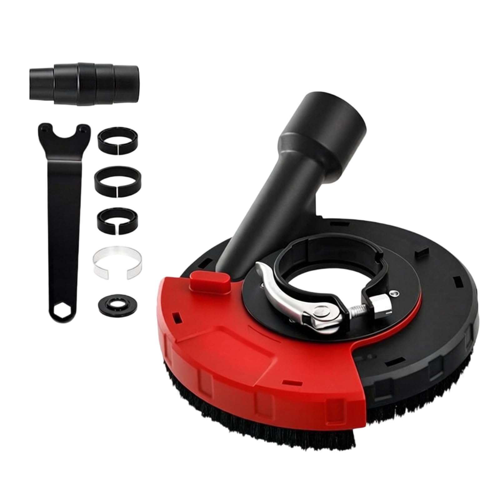 Workshop Debris Shroud for Grinder Tasks with Quick Clamp Fit, Rotatable Cover and Adapter Parts for Cleanup Use Grinder Debris Shroud Grinding Cleanup Quick Clamp Buckle Cover Rotatable Side Workshop