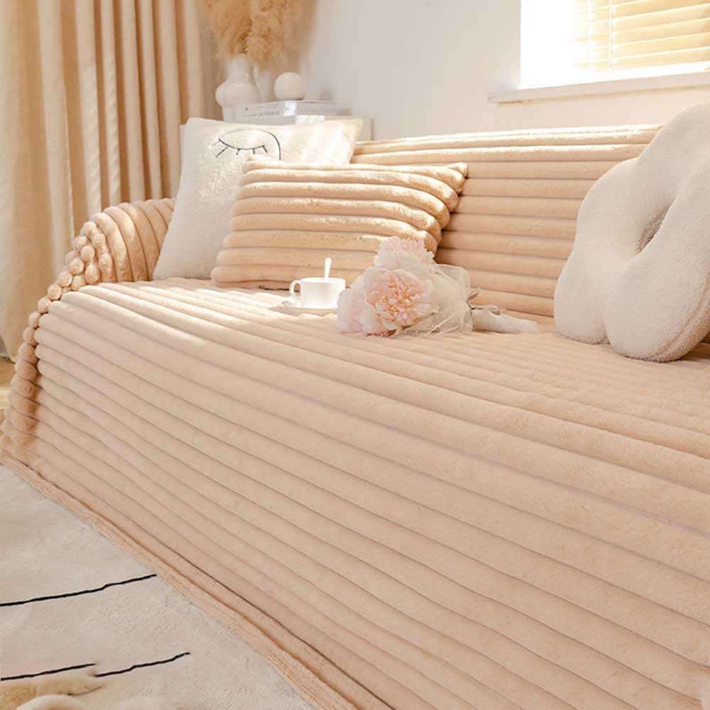 Plush Sheepskin Sofa Cover - Cozy & Protective -10 Plush Sheepskin Sofa Cover - Cozy & Protective -10