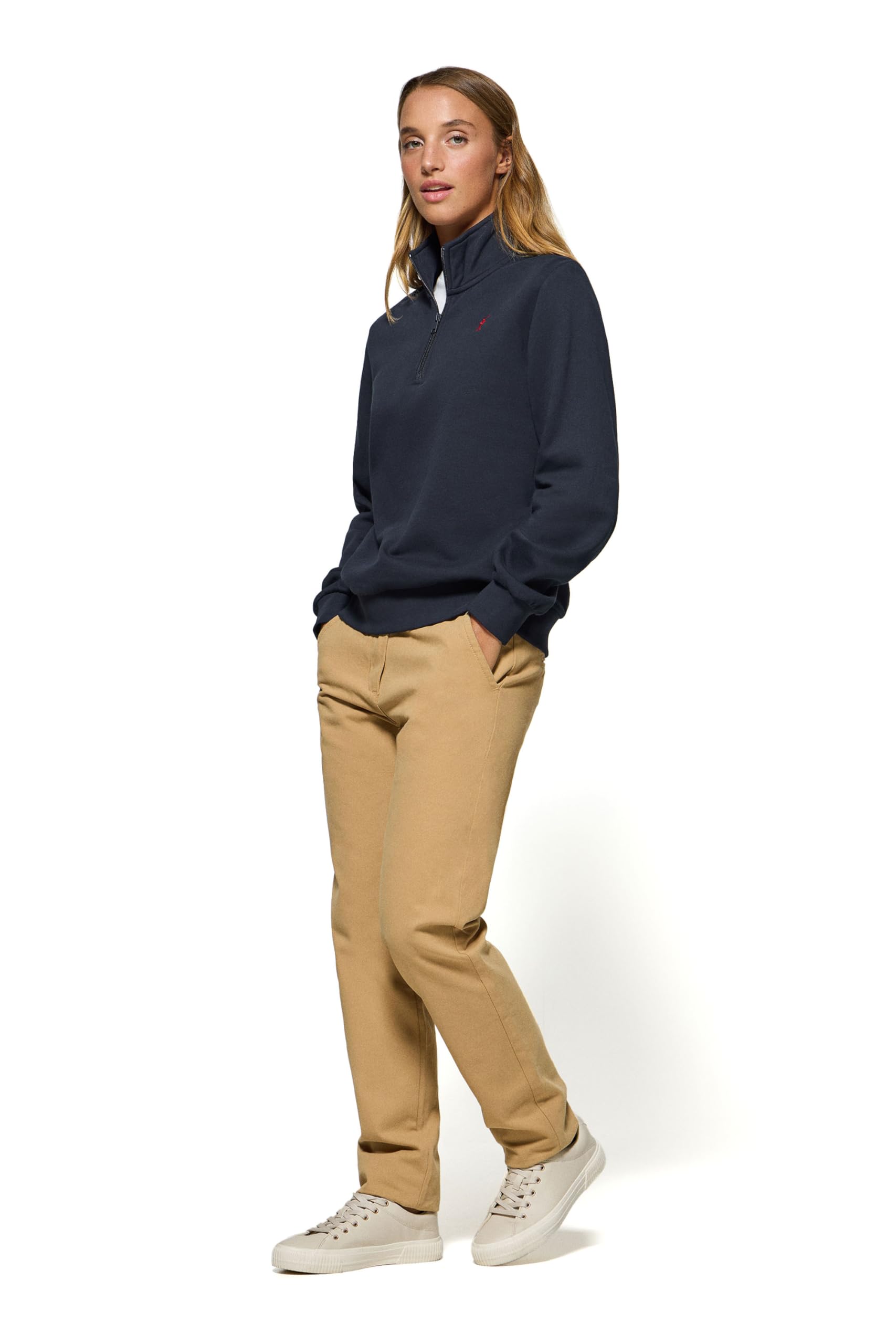 Polo Club Felpa da Donna con Chiusura a Mezza Zip 100% Cotone - Maglia a Maniche Lunghe con Logo
