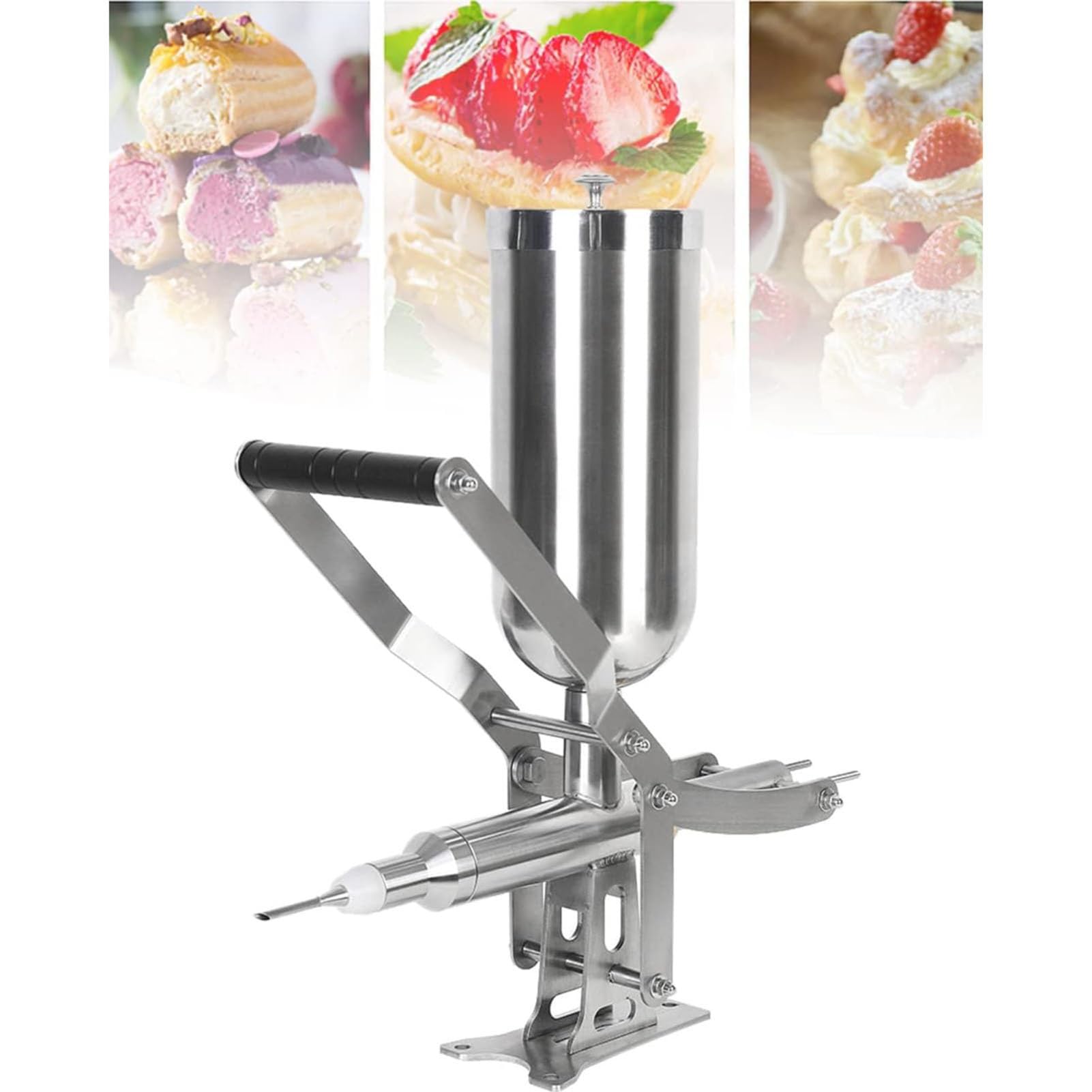 piudoiliy Cream Jam Donuts Dessert Filler Filling Machine 5L Manual Cream Filler for Donuts Desserts for Kitchen Restaurant