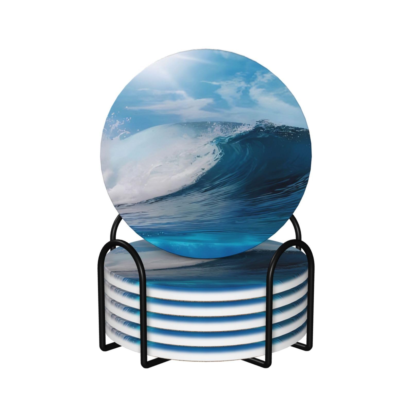 Dessous de verre en céramique bleu pour sublimer vos apéritifs et repas de cuisine