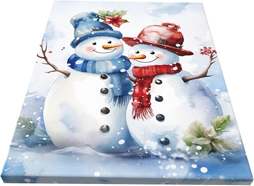 Miniatura 2 de EruHY Arte de pared de Navidad, muñeco de nieve, impresiones navideñas, pósteres de decoración de pared de dormitorio para sala de estar, oficina,