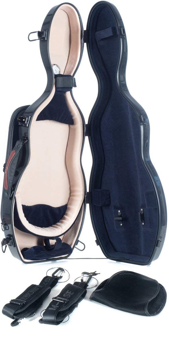 Custodia per violino Fiberglass Ultra Light 4/4 point black - navy blue M-Case + Music Bag