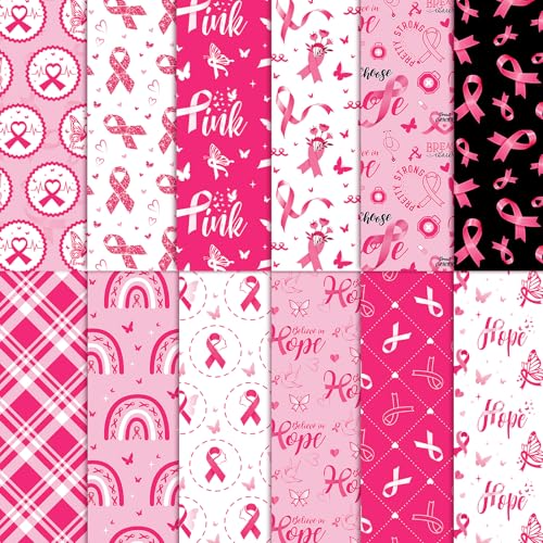 Papier scrapbooking cancer du sein rigide anti-gondolage double face 24 feuilles