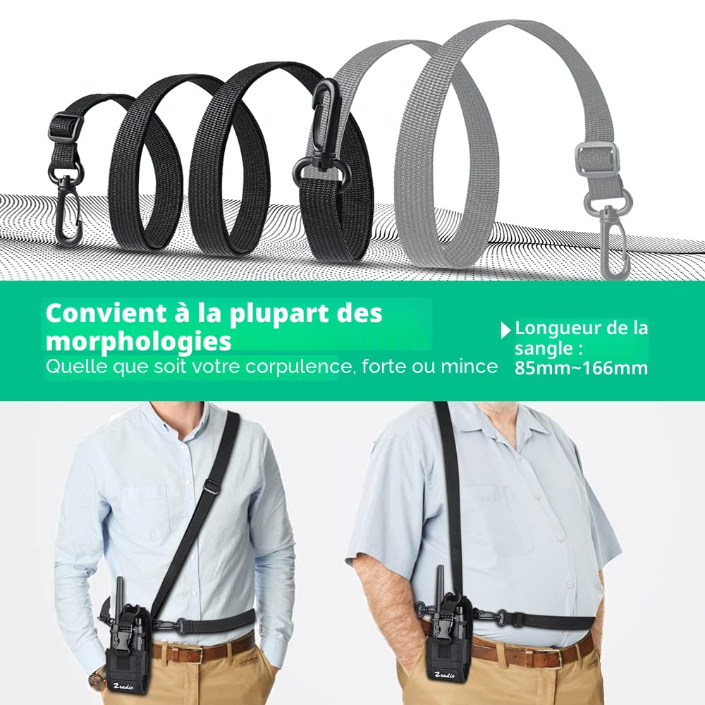 Étui Polyvalent pour Talkie-walkie, Holster Universel Durable avec Support pour Radio bidirectionnelle (ZNC-D, Lot de 12)