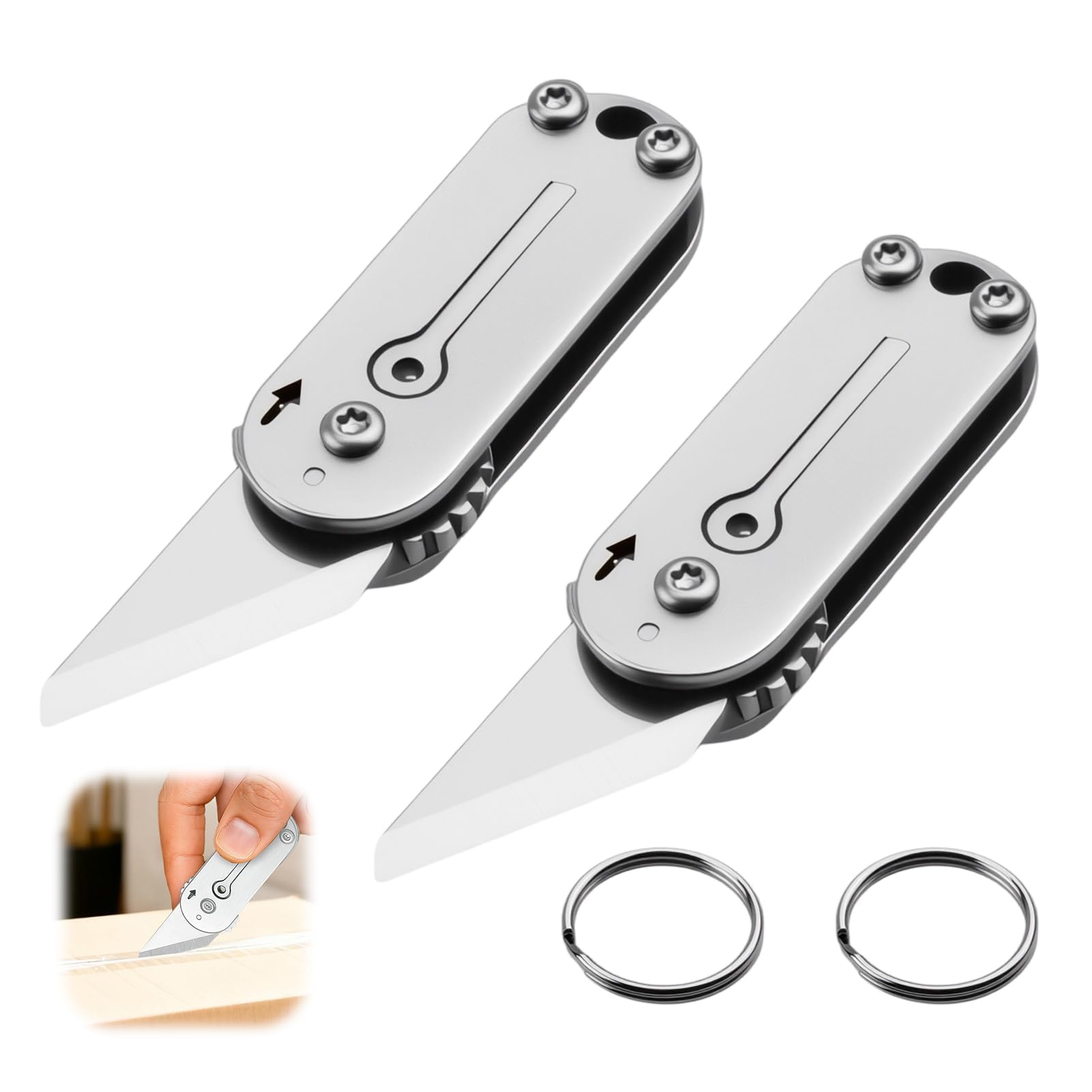 Multi Mini Pocket Box Opener, Small Pocket Multi Tool, Folding Utility Multitool, Titanium Box Tool, EDC Gadgets Outdoor Camping, DIY, Gift for Men (2)