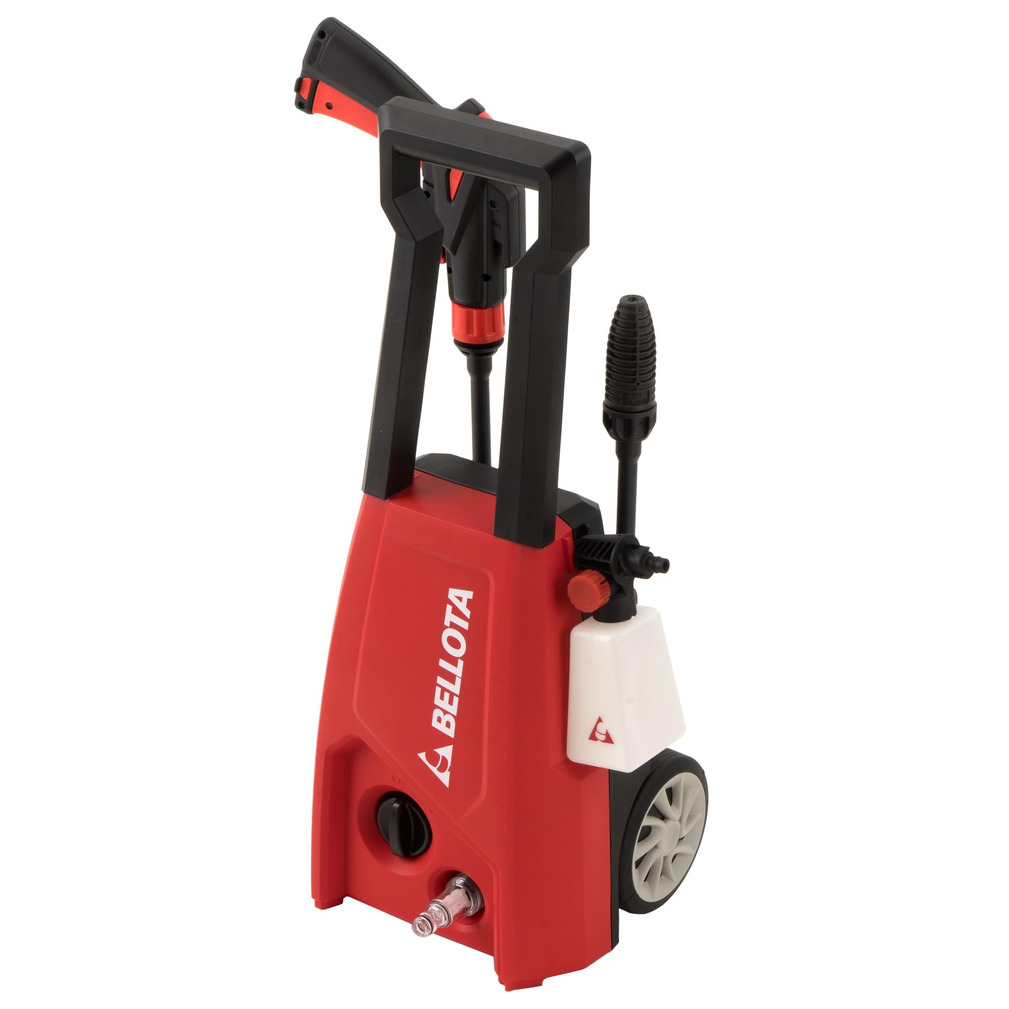 Bellota HL1400E- Hidrolimpiadora, Potencia: 1,4 kW, Presión Máx: 120 bar, Caudal: 330 l/h, Manguera 3 m (PVC), Peso: 5 kg, Pistola No Force, Ruedas, Succión agua, Filtro de agua extraible, 2 boquillas
