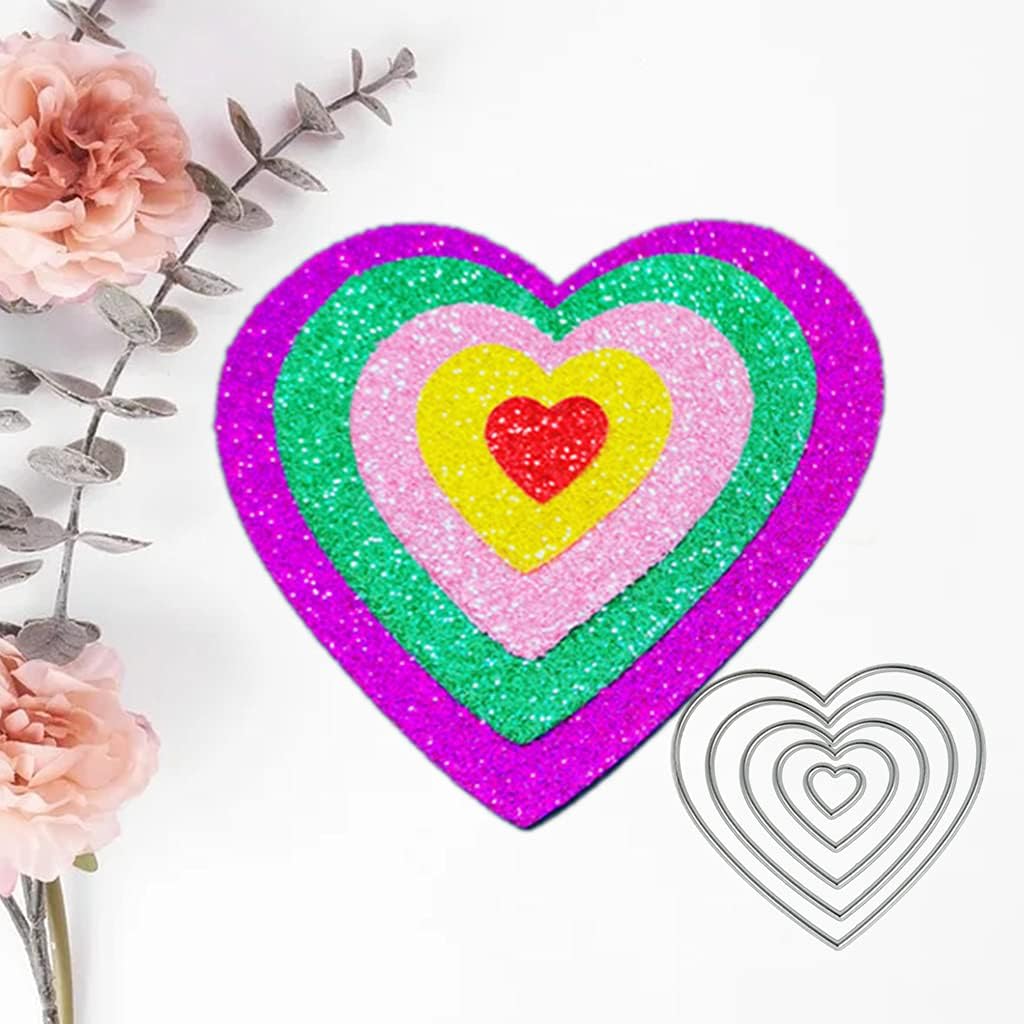 Heart-Shaped Carbon Steel Scrapbooking Embossing Stencil, Printing Steel for Album Paper Card Making Craft Cardboard Sheets