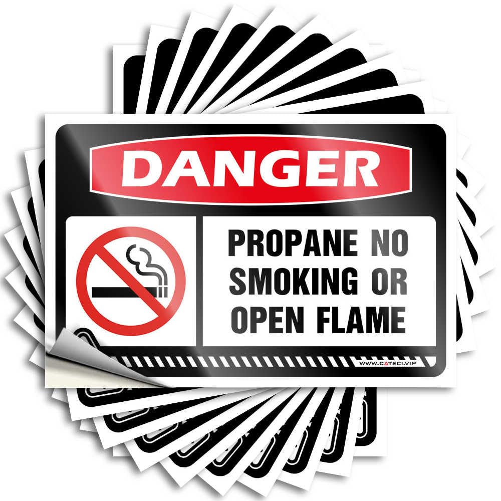 Bumper Vintage Bathroom Decor Colorful Funky Window Danger Propane No Smoking Or Open Flame - Scratch Resistant Stickers(12X18CM)