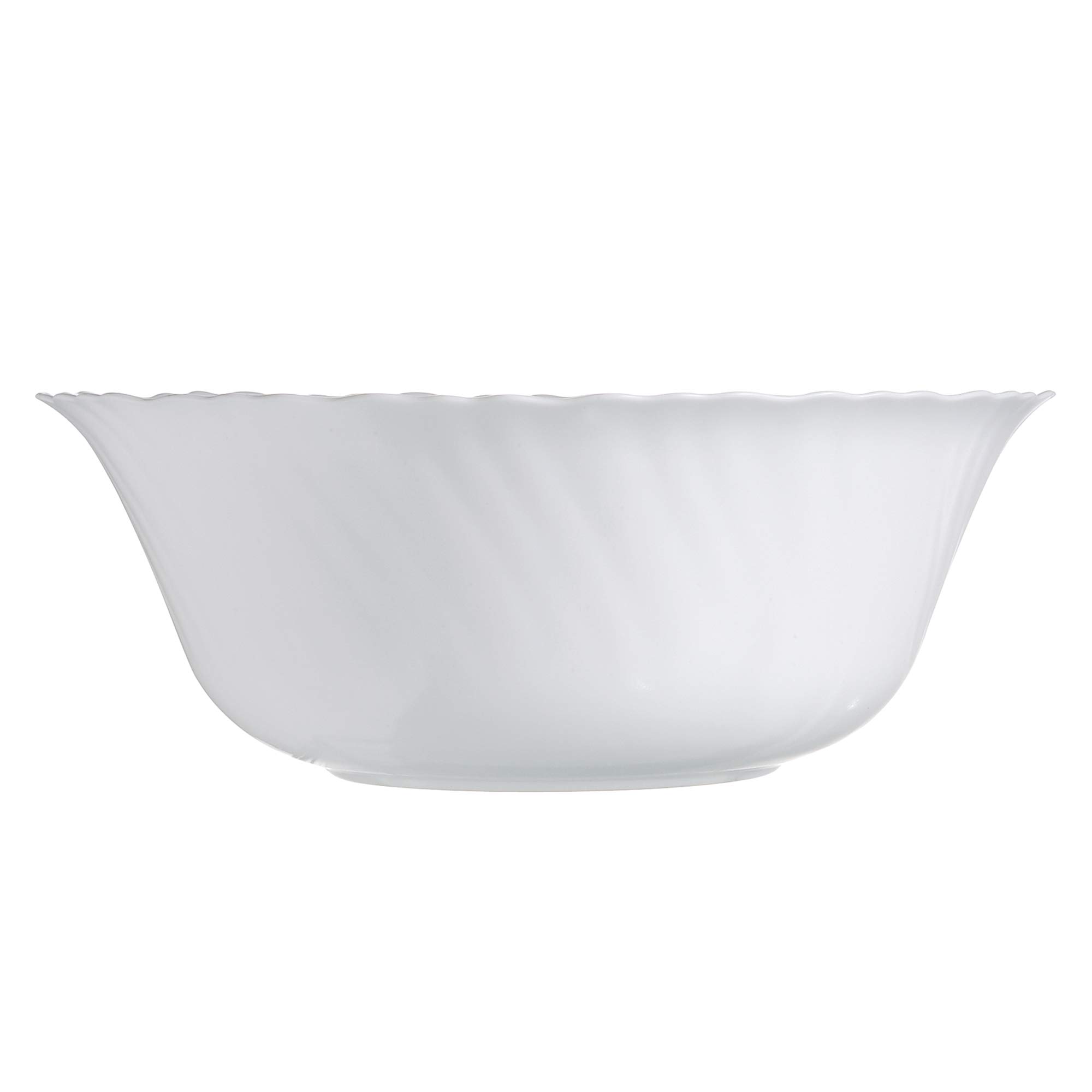Feston White Opal Glass Dinner Set Dinnerware Tableware Plates Microwave Safe Dishwasher Safe Dining Modern (25cm Salad Bowl)
