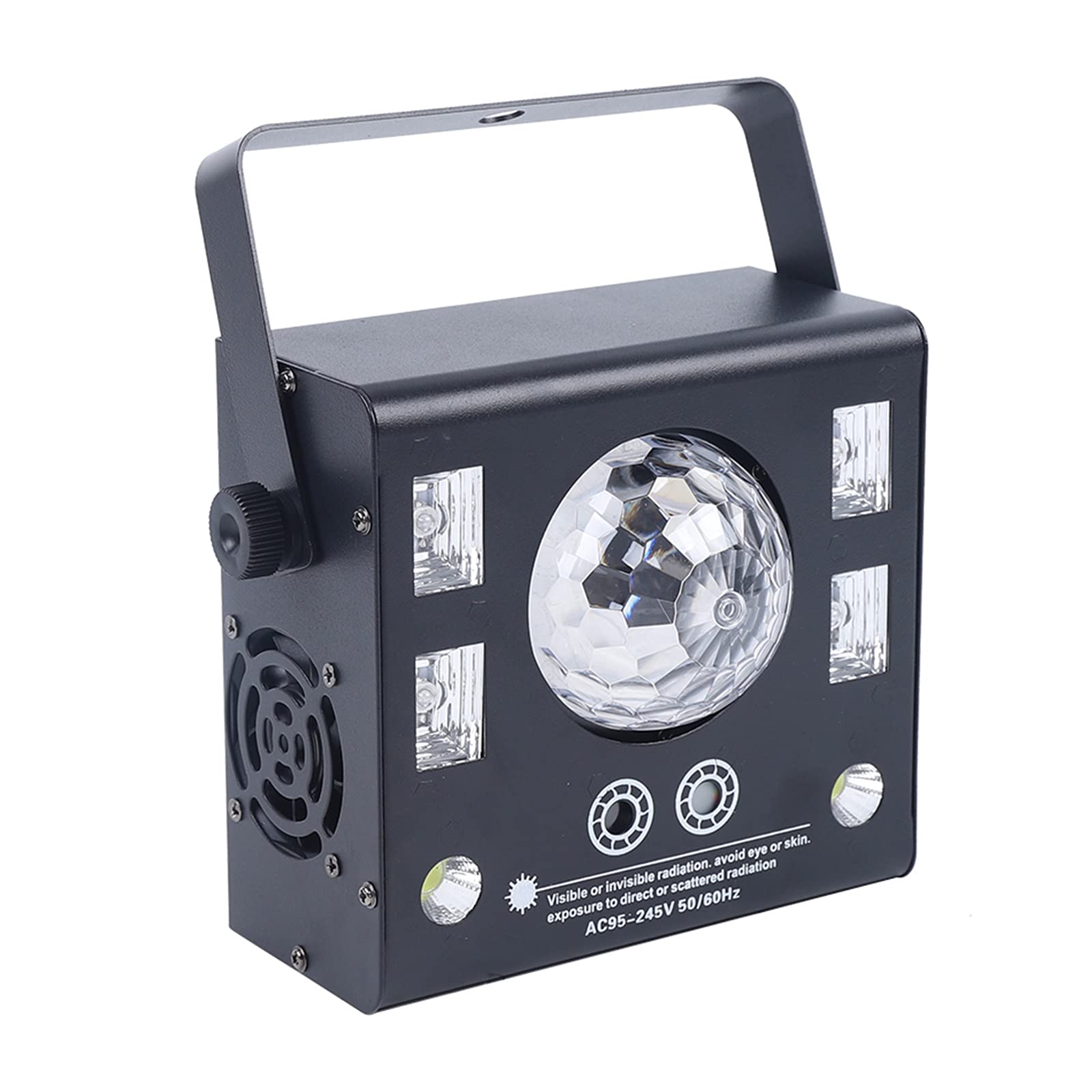 4 in 1 DJ Disco Light, DMX512 & Sound Activated Stage Party Light Projector with Magic Ball, 4 U-V Lights, 2 LED Strobe, Red Green Pattern Lights for Parties Club Bar Karaoke Dance