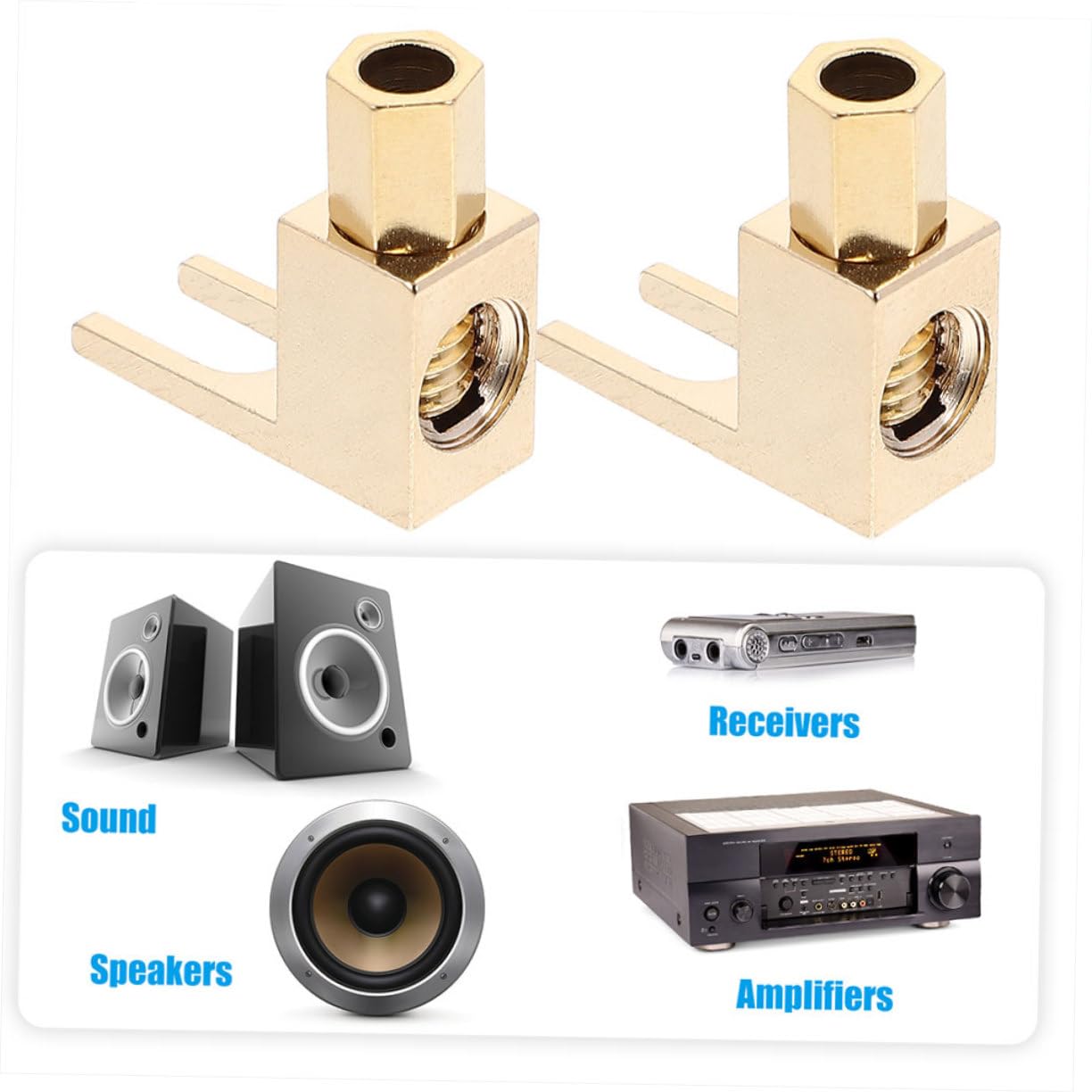 jojofuny 20stücke Förmige Bananenstecker Für Lautsprecherkabel Vergoldete Kupferstecker Für Audioverstärker Für Heimkinos Und Hi-fi-anlagen