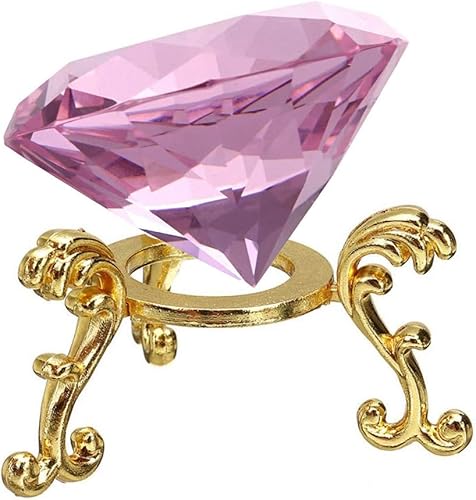 LOTOWELZON Pisapapeles de diamante de cristal multicolor de 2.362 in con base de metal, joya de cristal en forma de diamante, pisapapeles, centros disponible en Yaxa Venezuela