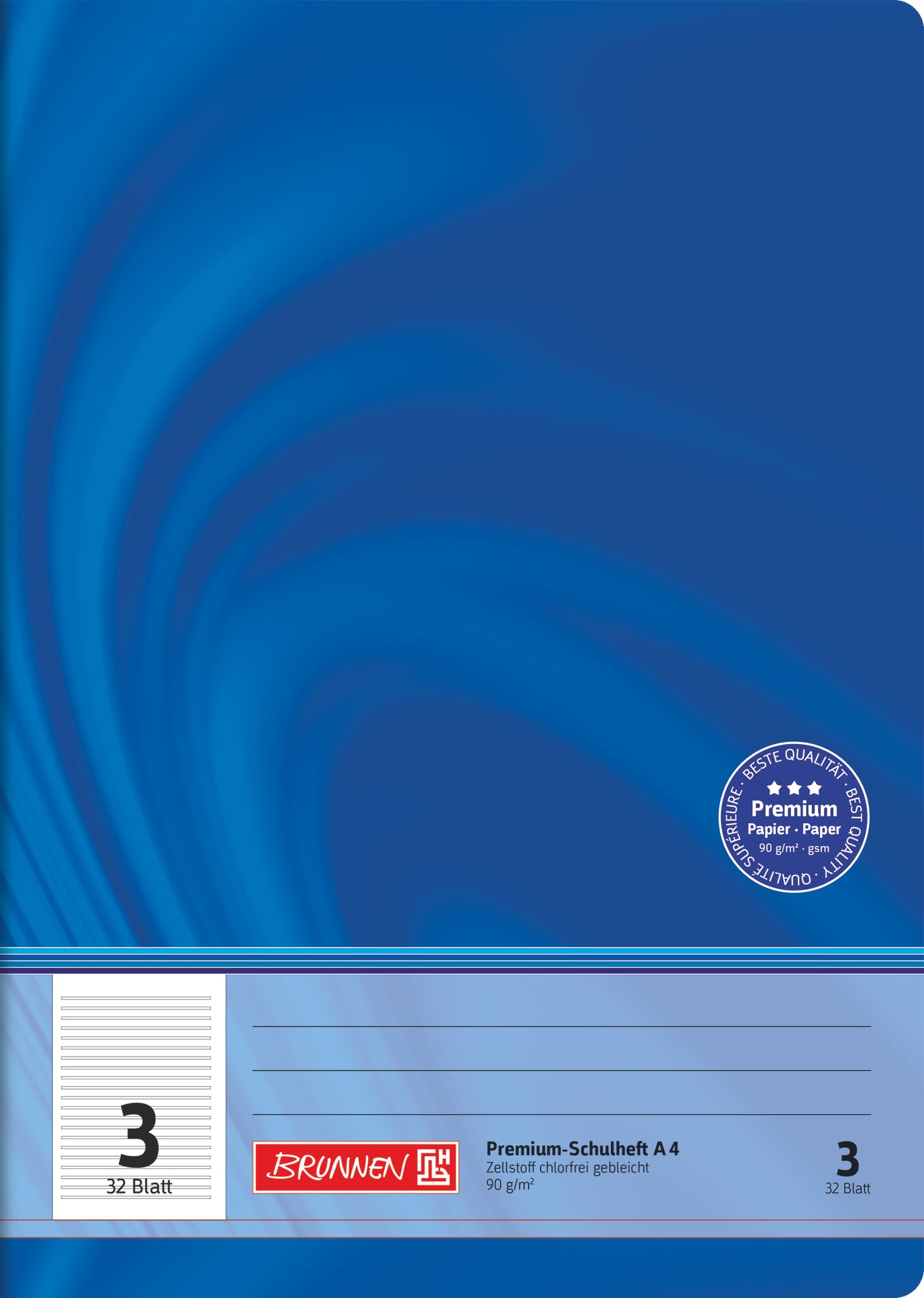 BRUNNEN Vivendi Premium Exercise Book A4 Line Style 3 32 Pages Blue