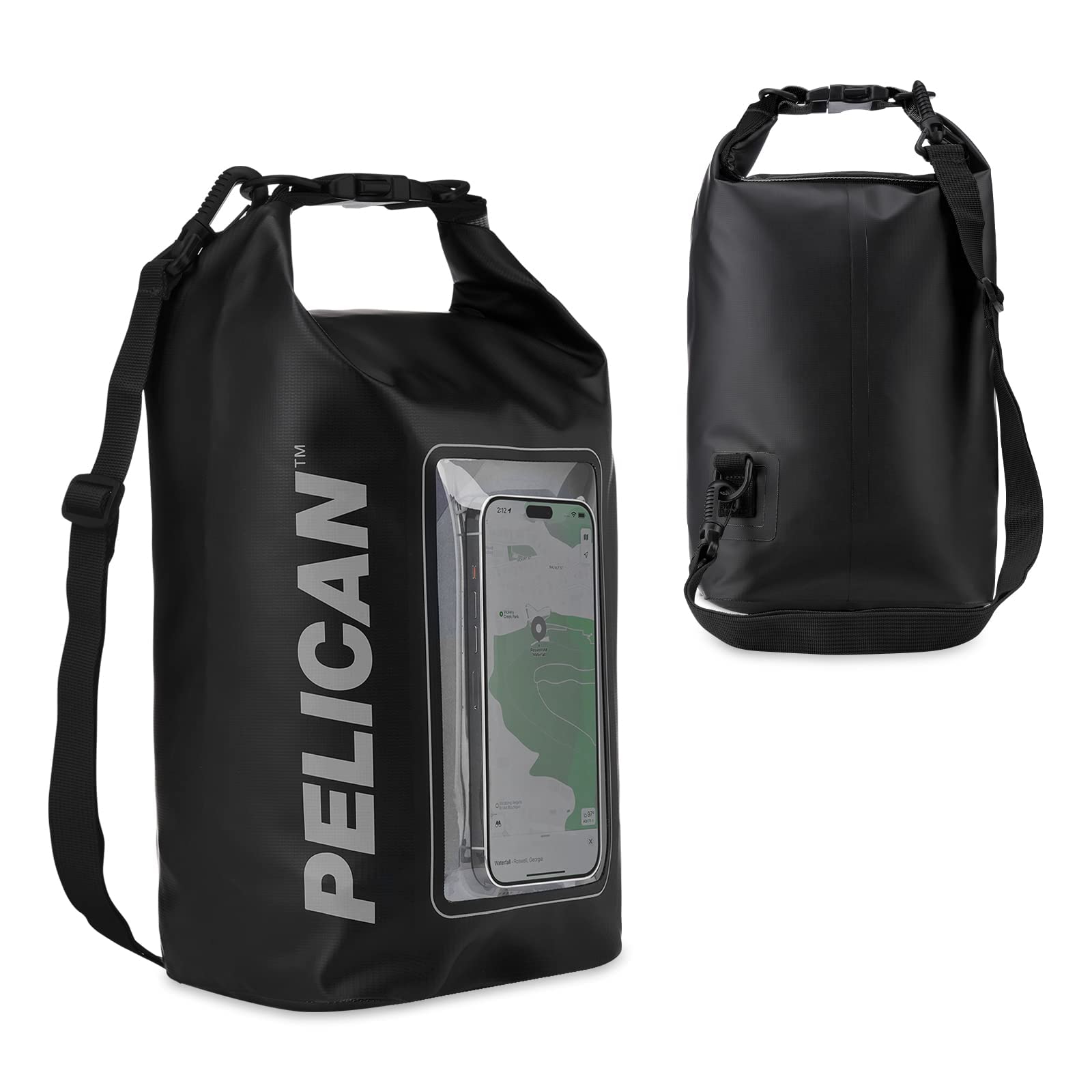 Pelican Marine IP68 Waterproof Dry Bag 5L, Roll Top Waterproof Backpack w/Phone Case/Pouch, Boating & Kayak Accessories