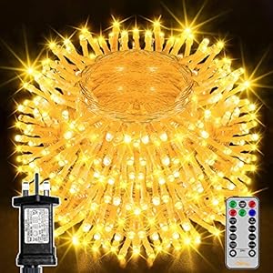Ollny Outdoor Christmas Tree Lights – 30m 300 LED Christmas Fairy Lights Plug-in Waterproof Warm White Xmas Lights with…