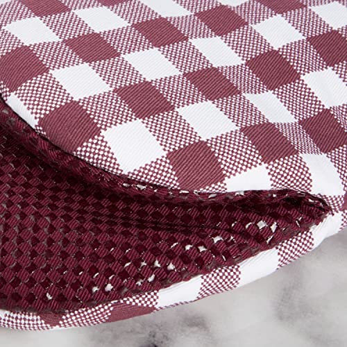 Image of KitchenAid Gingham Mini Oven Mitt 2-Pack Set, Beet, 5.5 inchx8 inch