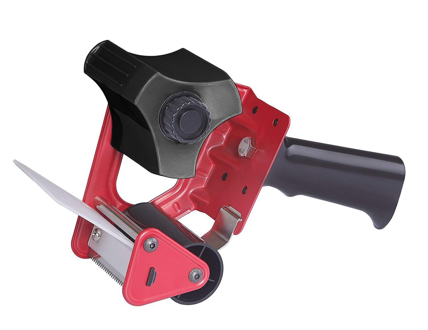 1 x 3 Inch Wide Packing Tape Dispenser Pistol Grip Handle Heavy Duty Parcel Tape Gun Sellotape Dispenser for General Use Moving Homes Office School Easily Seal Your Parcels and Boxes (Red)