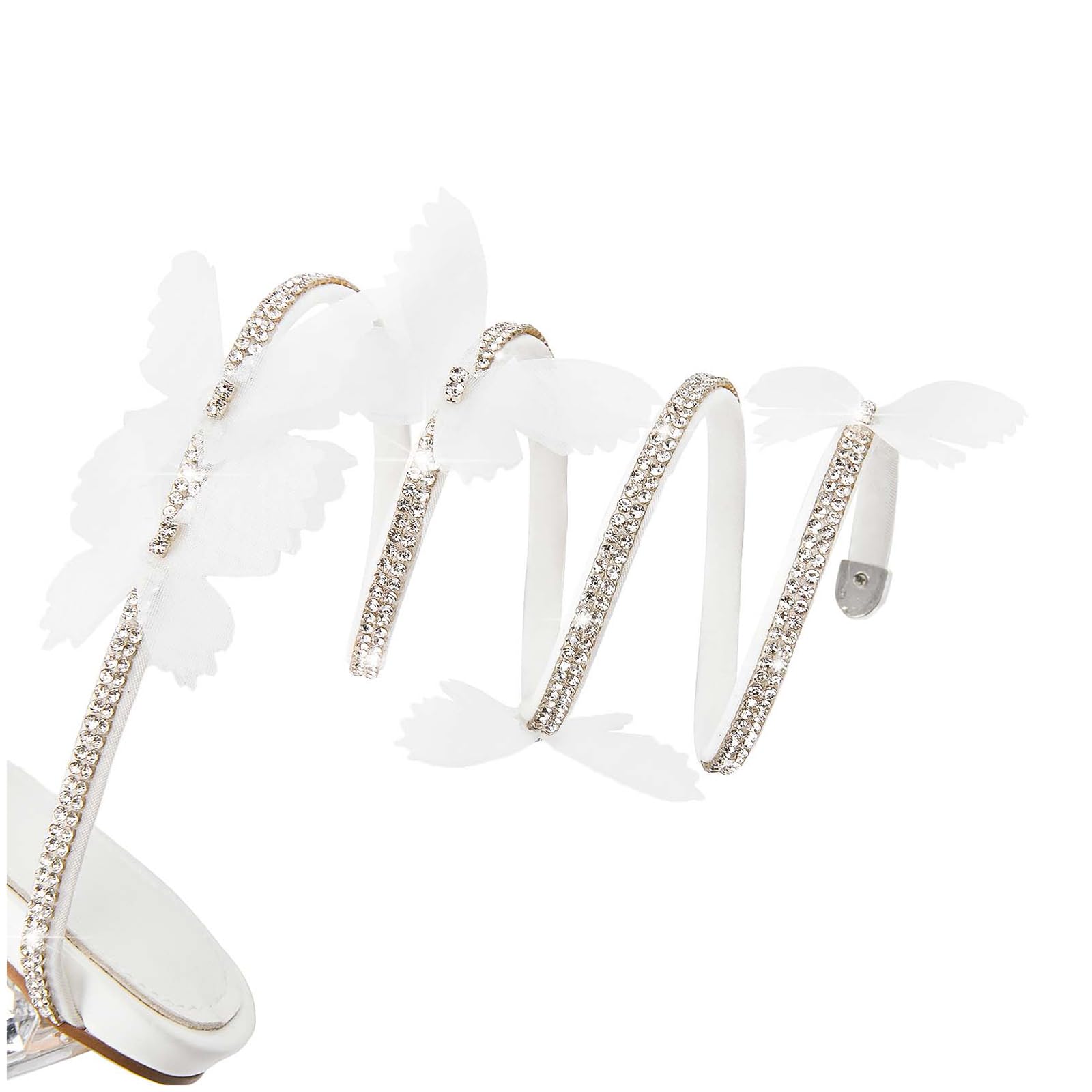 VOZTOLLS Womens Lace Up Sandals Square Open Toe Chunky High Heels Rhinestone Strappy High Block Heel Sandals Sparkly Dress Party Wedding Shoes: 5 White