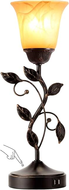 Touch Control Table Lamp with 2 USB Charging Ports, 3-Way Dimmable Bedsi...