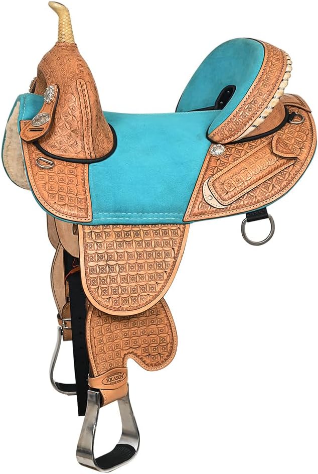 HILASON Western Horse Barrel Saddle Treeless American Leather Oiled | for Horses