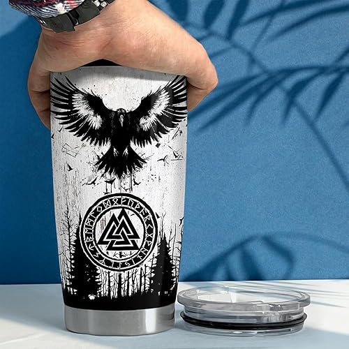Vista 112 de SANDJEST Vaso de 20 onzas con diseño de águila con la bandera estadounidense, regalos para hombres y mujeres, vasos aislados de acero inoxidable
