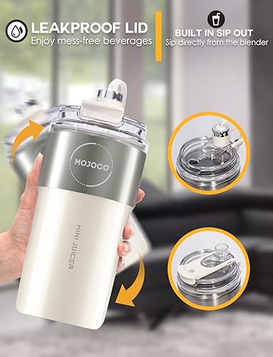 Miniatura 3 de Mojoco Licuadora personal para batidos Licuadora aislada al vacío para frutas y verduras Licuadoras portátiles recargables con hoja de acero