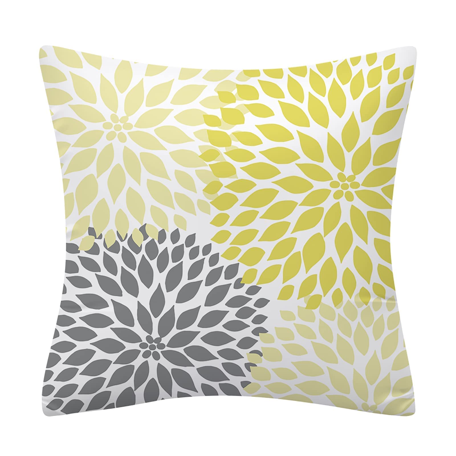 Gänseblümchen Muster Kissenbezüge 45x45 Cm 2er Set Plüsch Samt Gelb Sofa Deko