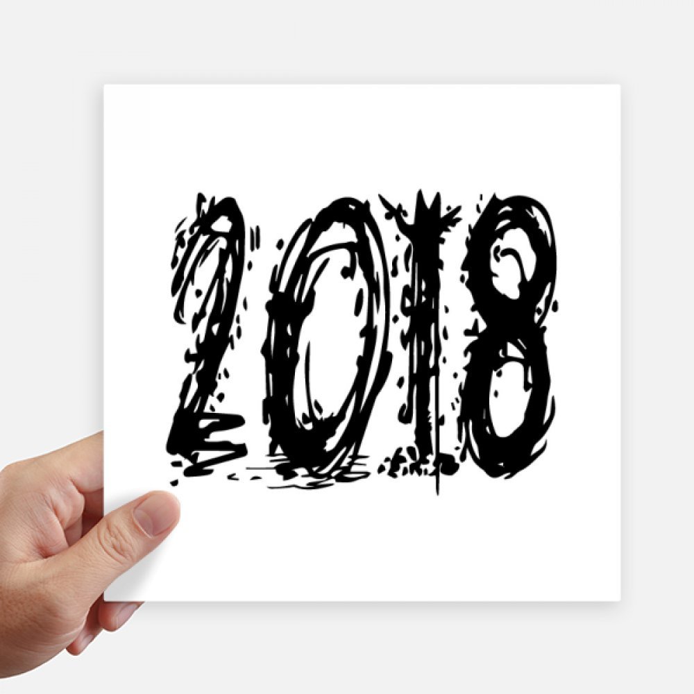 Pegatinas de 20cm con diseño Melt Effect Feliz Año Nuevo para customizar maletas y paredes 4 uds