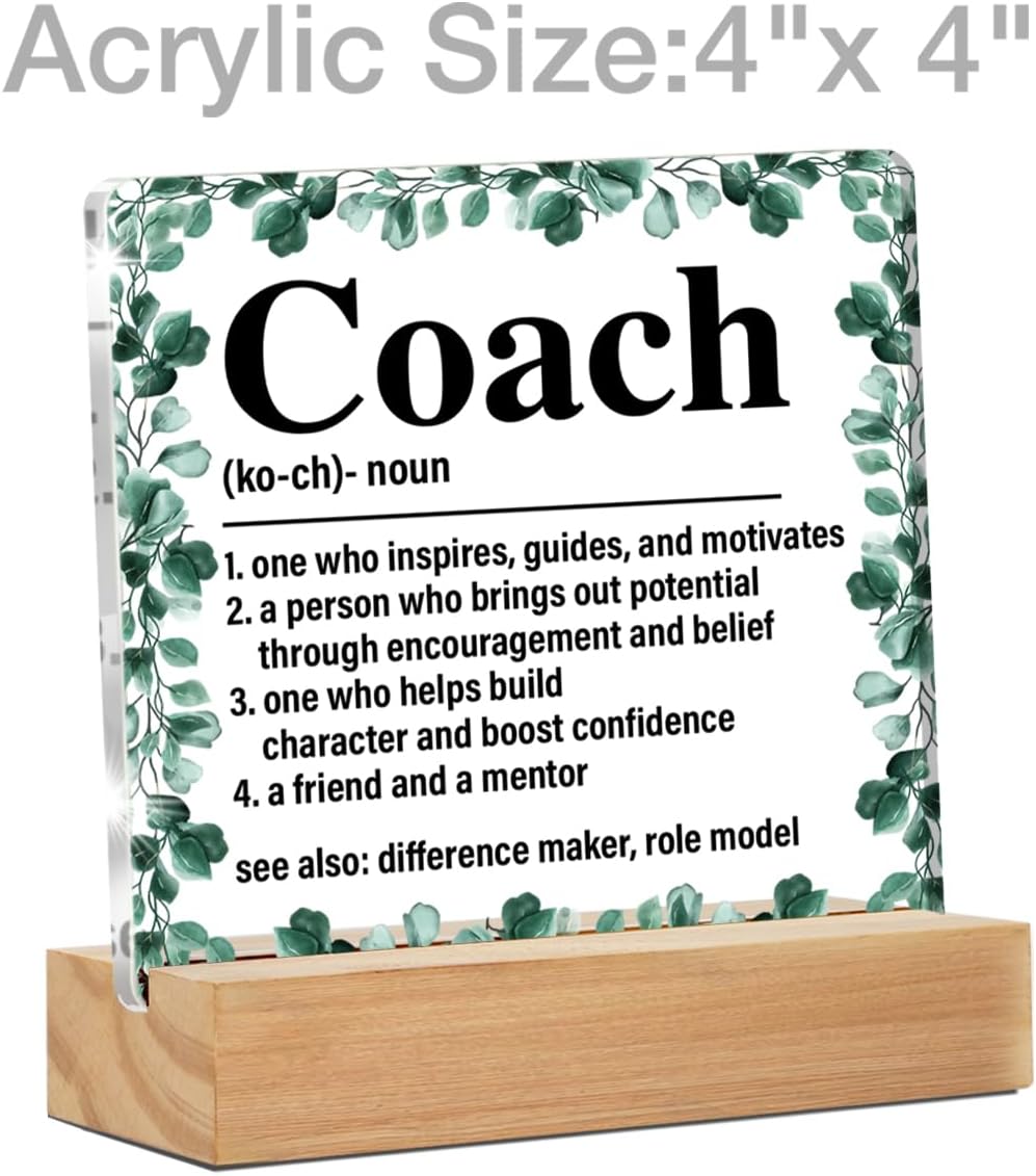Coach Thank You Gifts, Coach Mentor Trainer Tutor Appreciation Gifts, Coach Definition Clear Desk Decorative Sign Home Office Acrylic Decor - Image 2