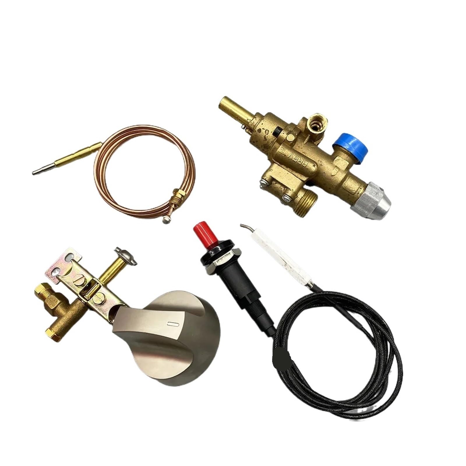 Quemador giratorio for horno, repuestos for estufa, Control de Gas, válvula de seguridad de latón con quemador piloto, conjunto de regulador de termopar