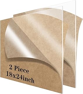 2 Pieces 18" x 24"Cast Acrylic Sheet Clear Plexiglass 1/8”Thick (3mm) Plexiglass Sheet Large Acrylic Sign, for Craft, Photo Frame, DIY Display Projects…