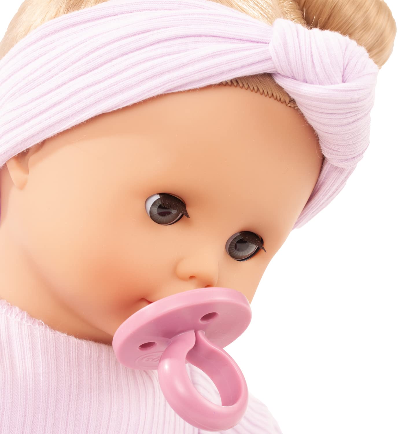 Götz 2320955 Muffin BliBlaBlume Puppe 33 cm Babypuppe Blaue Schlafaugen | 7-tlg, blonde Haare, Weichkörper, für Kinder ab 3 Jahren, frisierbar, waschbares Haar, mit Schnuller, Haarband und Sneakers