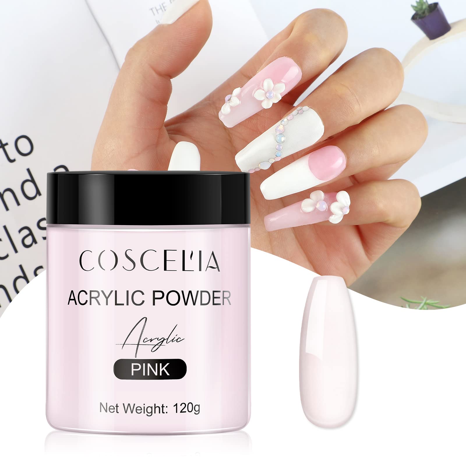 Amazon.co.jp: COSCELIA アクリルパウダー ピンク アクリルネイル 長さ
