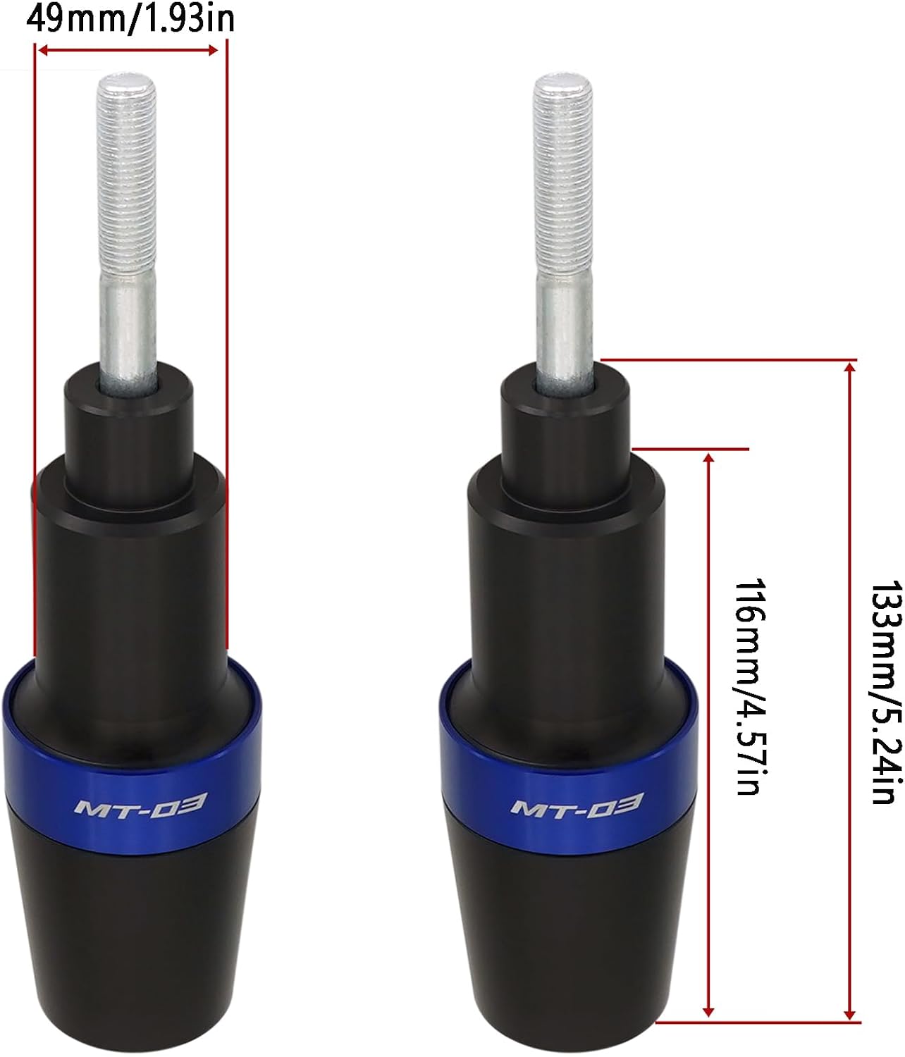 Motorcycle Frame Sliders Falling Crash Protector Guards No Cut Kits Black Compatible with MT03 MT-03 2015-2025