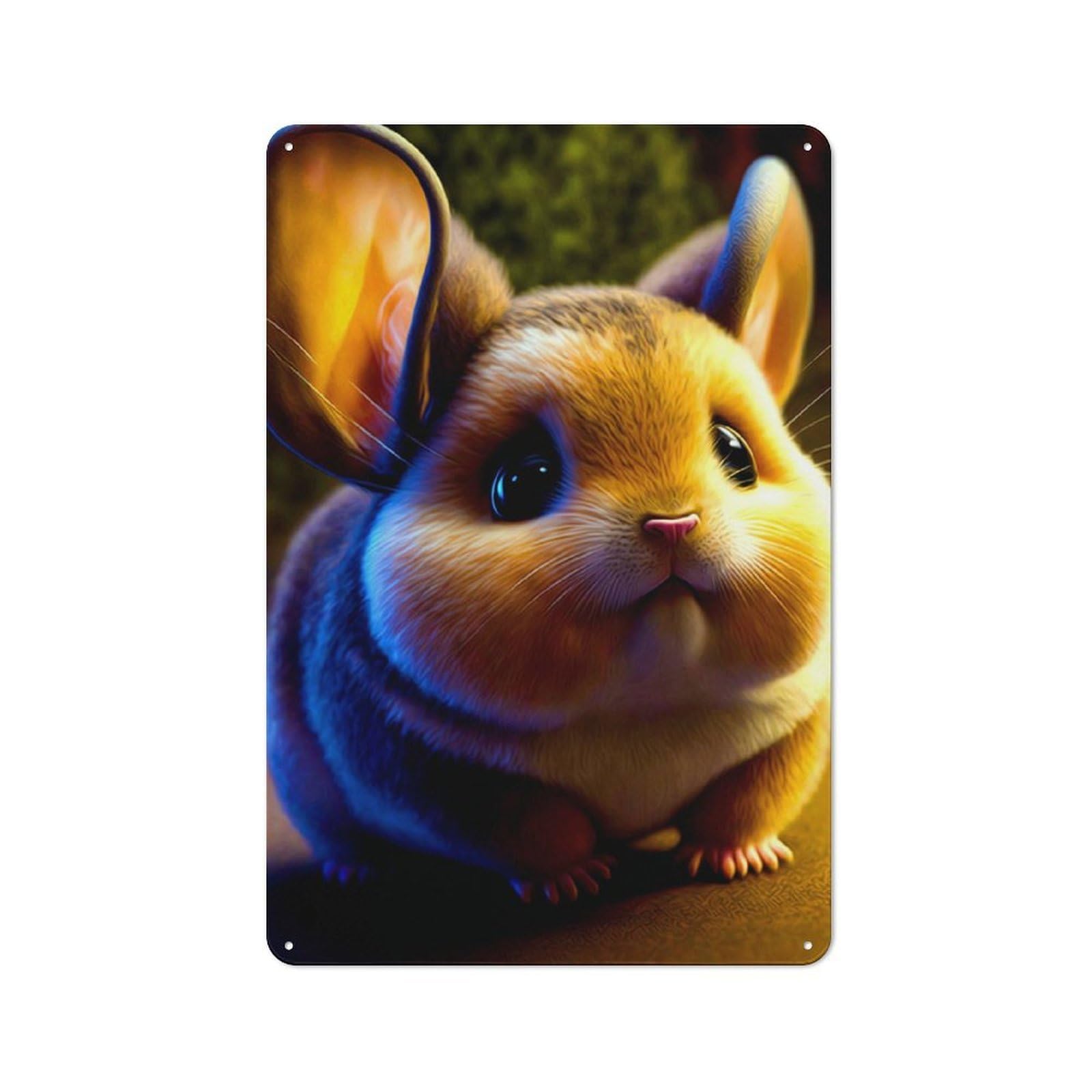 Tin Wall Plaque 30x20cm with Chinchilla for Man Cave Or Games Room, A Housewarming Gift for Leisure-room Decor Enthusiasts