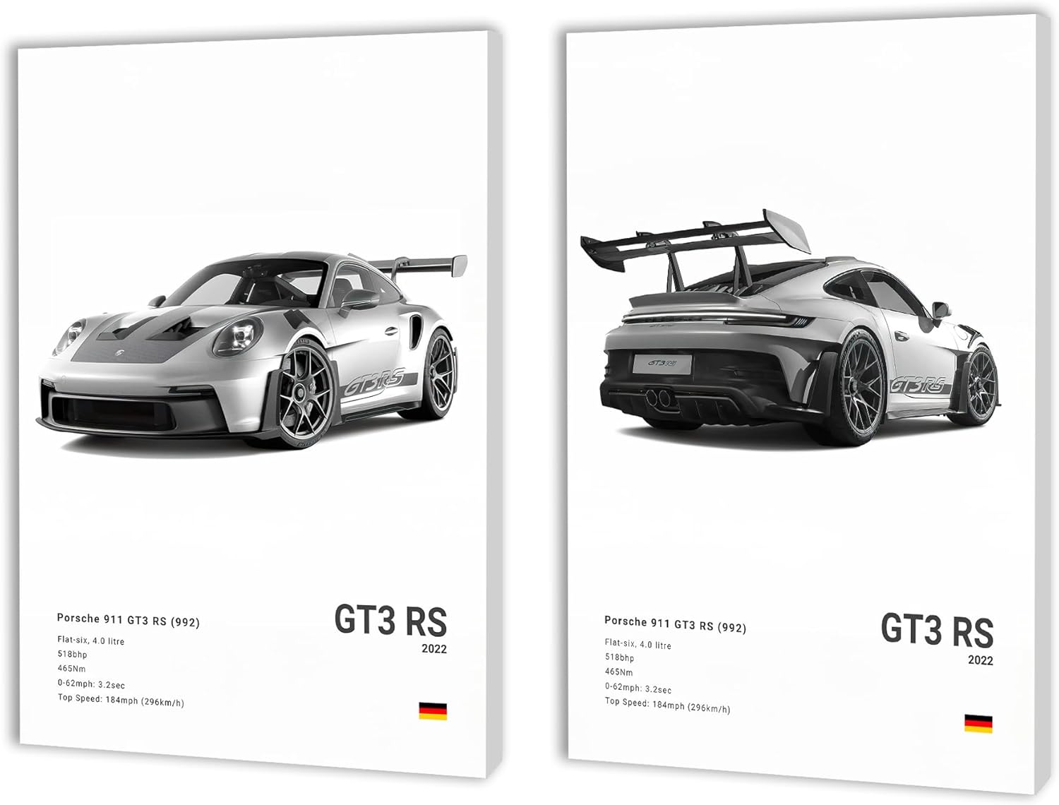 VejiA Car Poster Canvas Wall Art 911 GT Turbo Posters For Men Bedroom Aesthetics Decor (12x18, Framed 05)